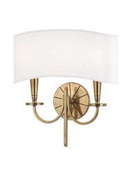 Mason 2-Light Wall Sconce in Aged Brass.